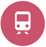 Icon zum Thema "Bahn": Frontalansicht eines Zuges