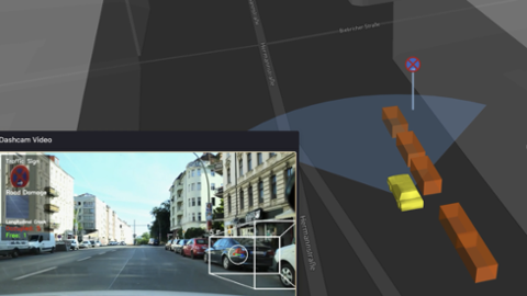 MobileMapping: Prototypdemonstration. Zeigt die erkannten Straßensegmente mit zugehörigem Video.