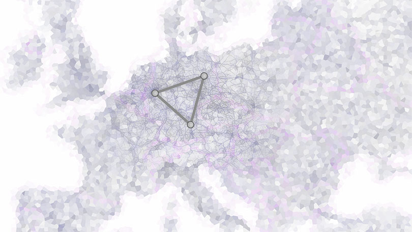 Europakarte mit Dreieck innerhalb Deutschlands