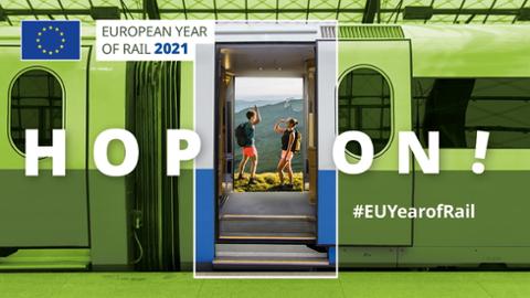 Visualisierung der Europäischen Union zum Europäischen Jahr der Schiene 2021