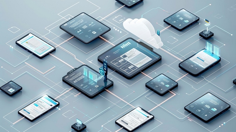 Konzeptionelle Darstellung von digitaler Transformation Konzeptionelle Darstellung von digitaler Transformation