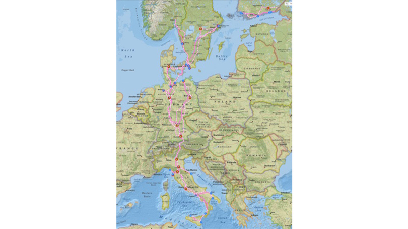 Link zur interaktiven Karte Skandinavien-Mittelmeer