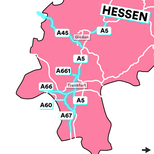Grafik: Autobahnprojekte Hessen
