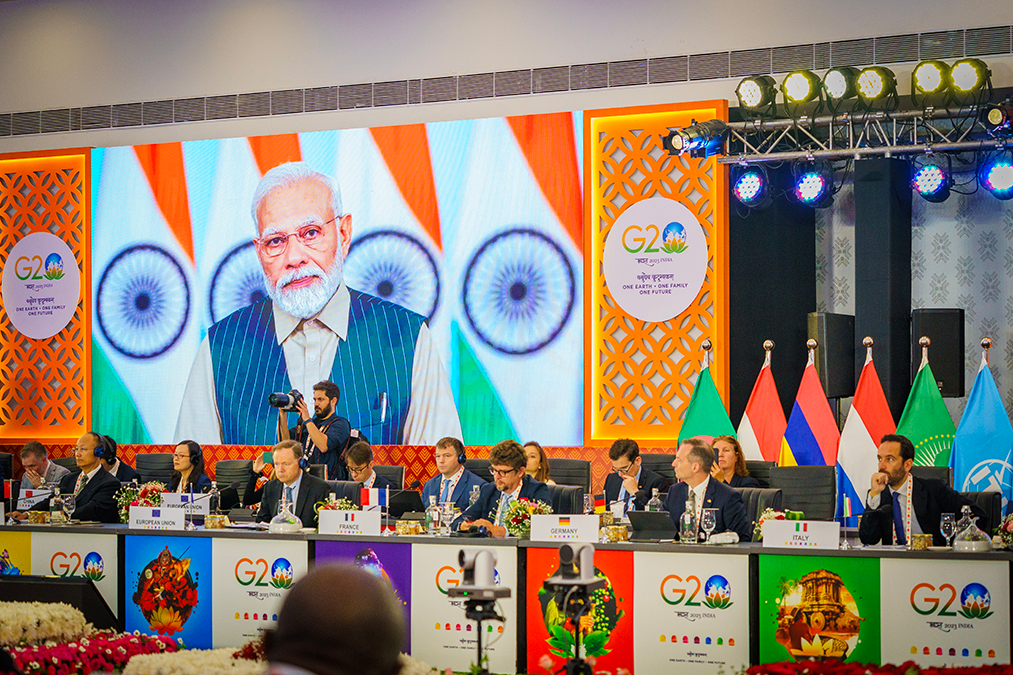 Bundesdigitalminister Volker Wissing beim G20-Treffen in Indien.