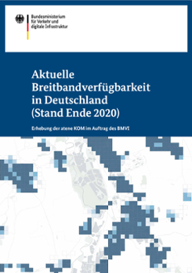 Cover der Broschüre „Aktuelle Breitbandverfügbarkeit in Deutschland (Stand Ende 2020)“