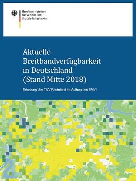 Cover der Broschüre „Aktuelle Breitbandverfügbarkeit in Deutschland (Stand Mitte 2018)“