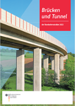 Deckblatt der Broschüre „Brücken und Tunnel der Bundesfernstraßen 2023“