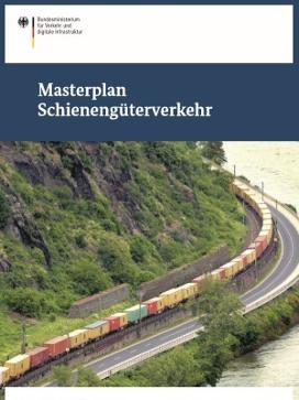 Deckblatt der Broschüre „Masterplan Schienengüterverkehr“