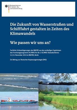Deckblatt der Broschüre: Die Zukunft von Wasserstraßen und Schifffahrt gestalten in Zeiten des Klimawandels