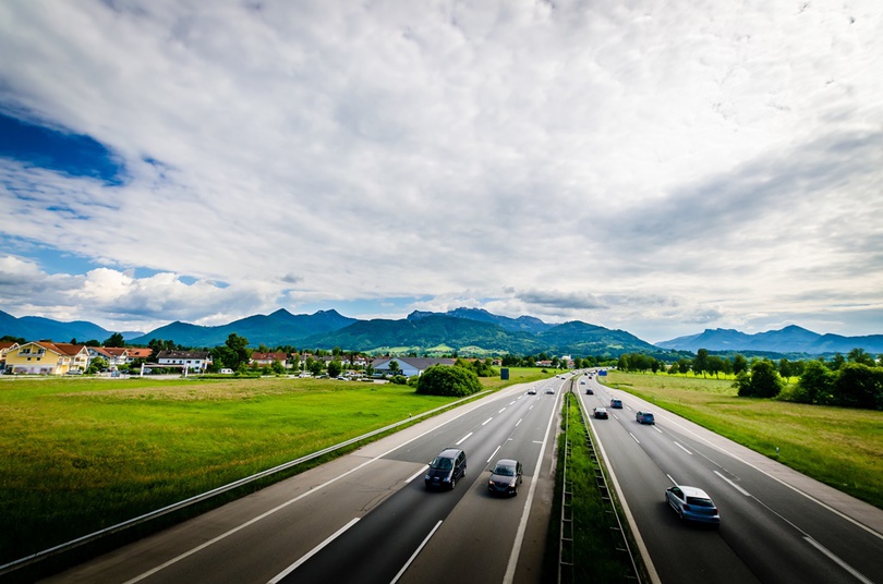 A 8 near Siegsdorf at Chiemgau