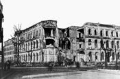 Photo of the bombed building in 1945